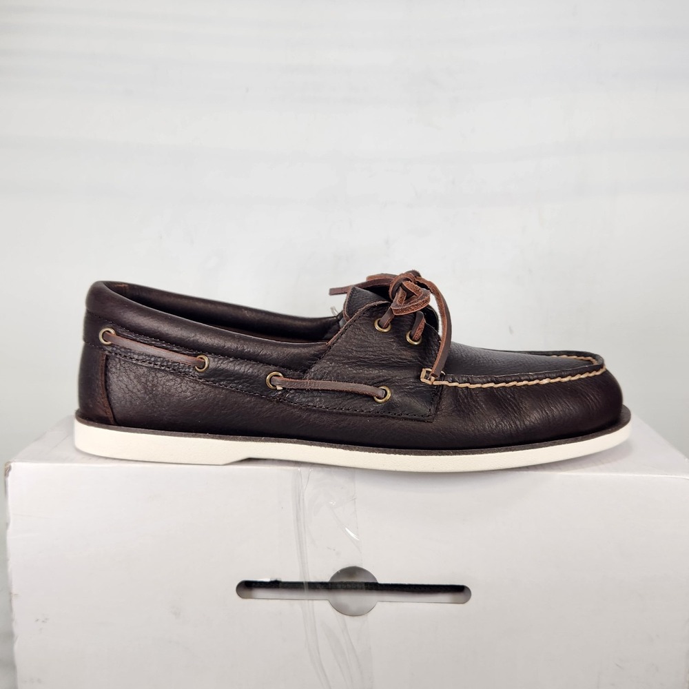 Aldo Musker Boat Shoe Mens Size 10 Dark Brown Leather Moc Toe Loafer
